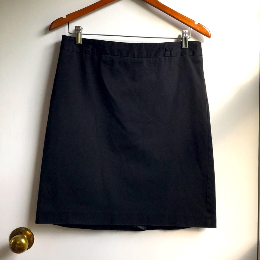 Van Heusen Black Midi Skirt Cotton Stretch sz 8